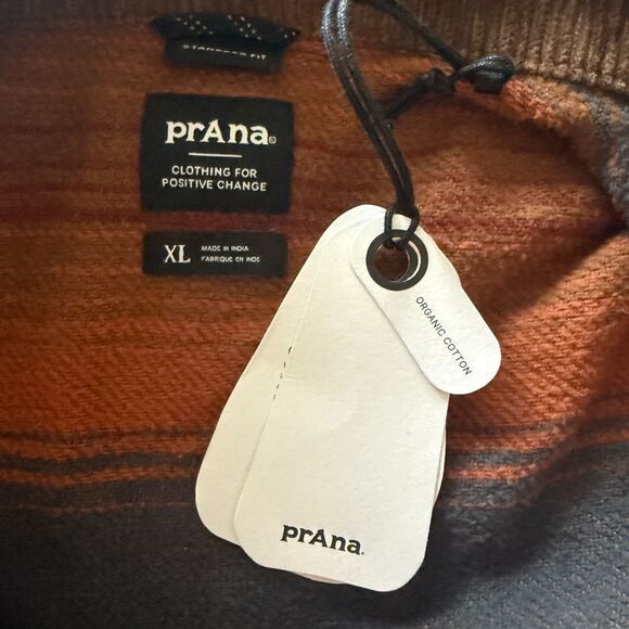 prAna Ridgecrest Chore Coat Rich Earth Organic Cotton Corduroy Flannel XL -Flaw - Picture 5 of 10